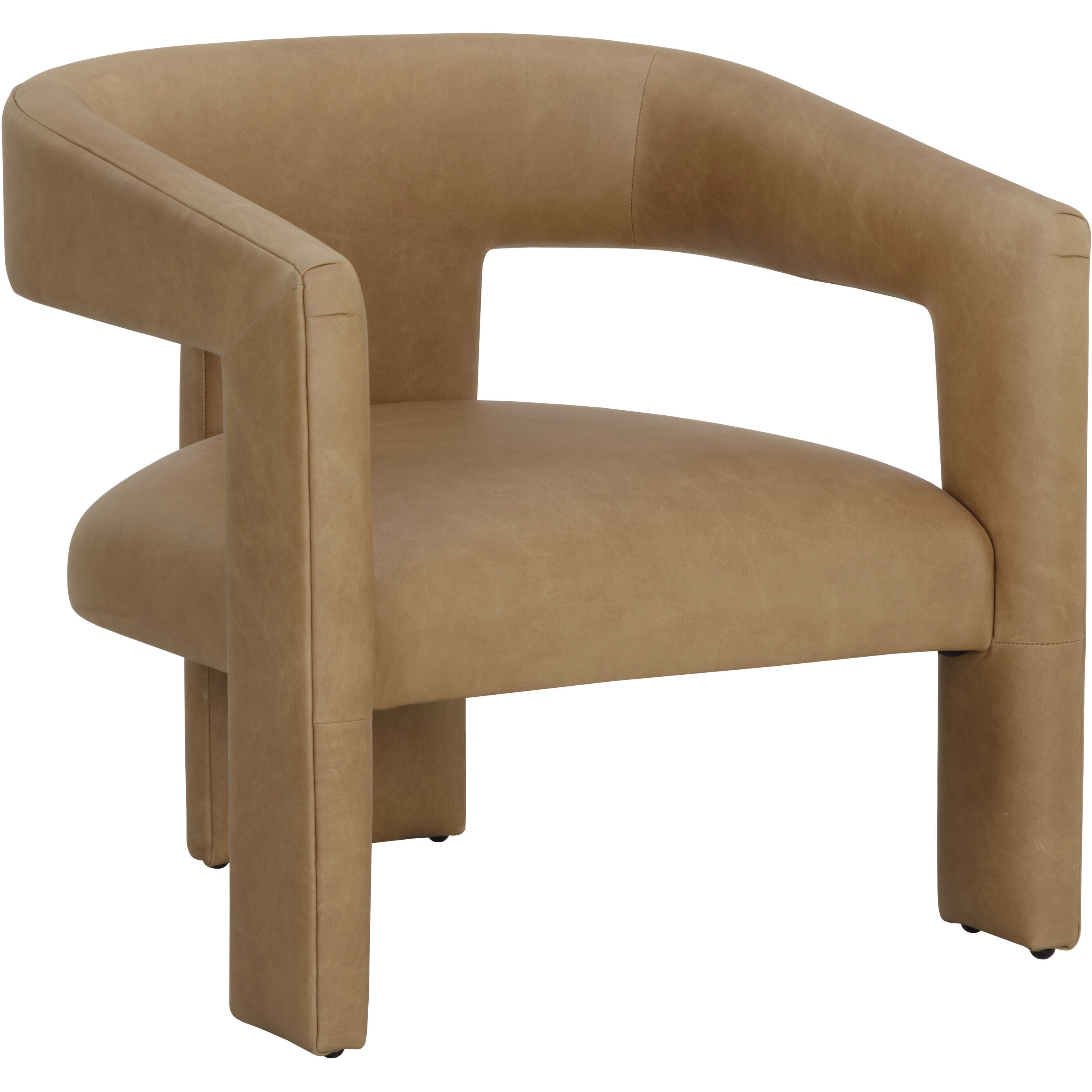Cobourg Ludlow Sesame Leather Lounge Chair